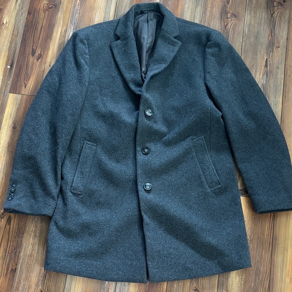 Calvin Klein Charcoal Wool Men's Coat Sz 42R